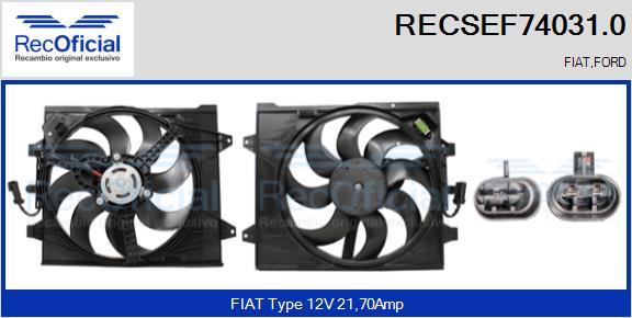 RECOFICIAL RECSEF74031.0 - Електромотор, вентилатор на радиатора vvparts.bg