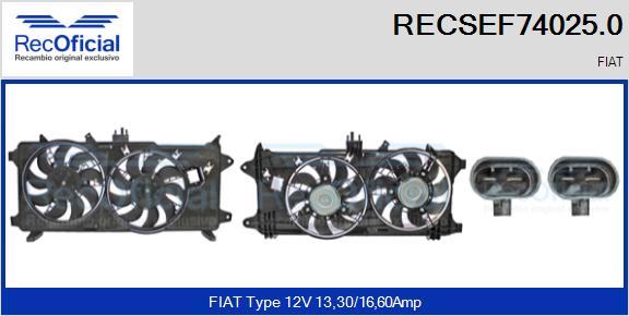 RECOFICIAL RECSEF74025.0 - Електромотор, вентилатор на радиатора vvparts.bg