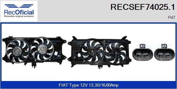 RECOFICIAL RECSEF74025.1 - Електромотор, вентилатор на радиатора vvparts.bg