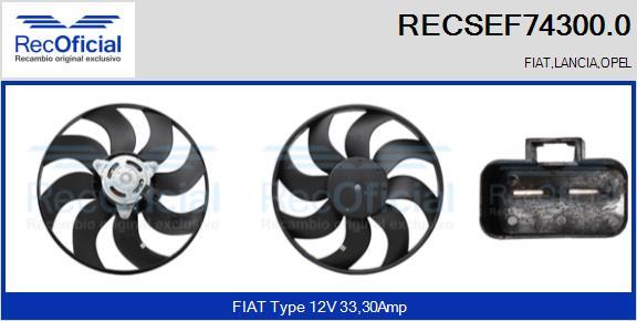 RECOFICIAL RECSEF74300.0 - Вентилатор, охлаждане на двигателя vvparts.bg