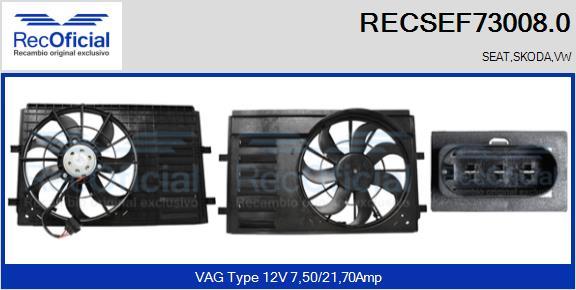 RECOFICIAL RECSEF73008.0 - Електромотор, вентилатор на радиатора vvparts.bg