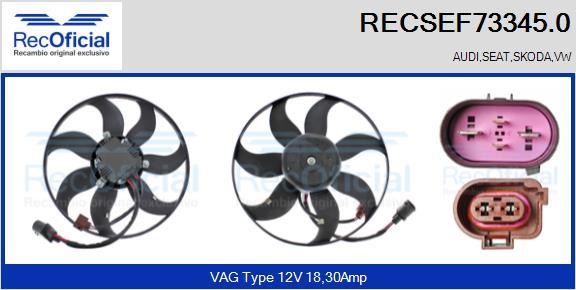 RECOFICIAL RECSEF73345.0 - Вентилатор, охлаждане на двигателя vvparts.bg