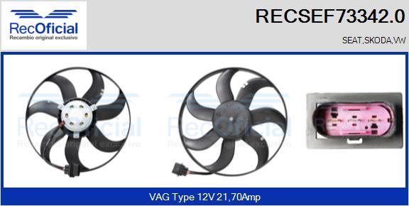 RECOFICIAL RECSEF73342.0 - Вентилатор, охлаждане на двигателя vvparts.bg