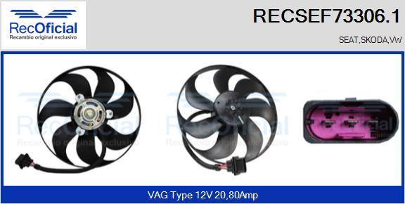 RECOFICIAL RECSEF73306.1 - Вентилатор, охлаждане на двигателя vvparts.bg