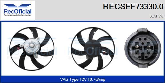 RECOFICIAL RECSEF73330.0 - Вентилатор, охлаждане на двигателя vvparts.bg