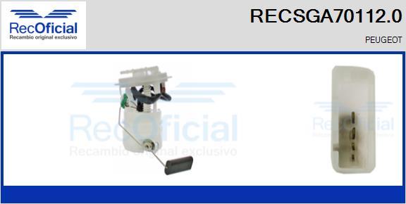 RECOFICIAL RECSGA70112.0 - Горивопроводен модул (горивна помпа+сонда) vvparts.bg