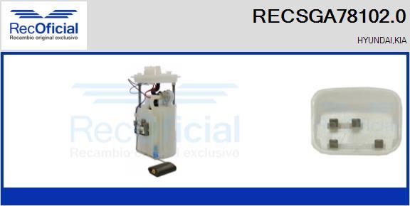 RECOFICIAL RECSGA78102.0 - Горивопроводен модул (горивна помпа+сонда) vvparts.bg