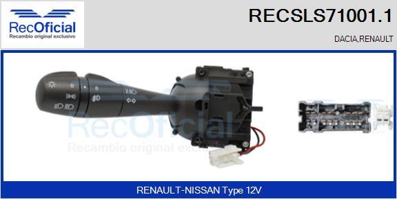 RECOFICIAL RECSLS71001.1 - Превключвател на кормилната колона vvparts.bg