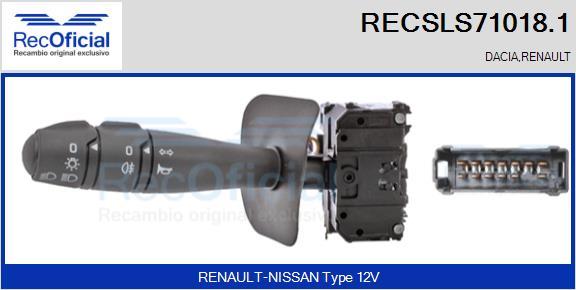 RECOFICIAL RECSLS71018.1 - Превключвател на кормилната колона vvparts.bg