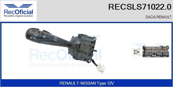 RECOFICIAL RECSLS71022.0 - Превключвател на кормилната колона vvparts.bg