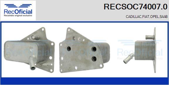 RECOFICIAL RECSOC74007.0 - Маслен радиатор, двигателно масло vvparts.bg