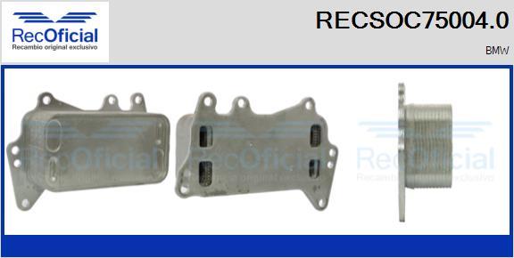 RECOFICIAL RECSOC75004.0 - Маслен радиатор, двигателно масло vvparts.bg