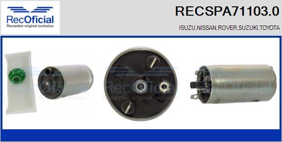 RECOFICIAL RECSPA71103.0 - Горивна помпа vvparts.bg