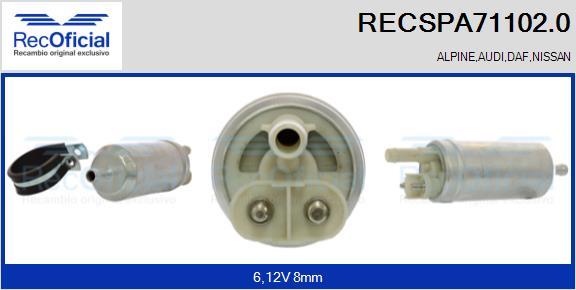 RECOFICIAL RECSPA71102.0 - Горивна помпа vvparts.bg