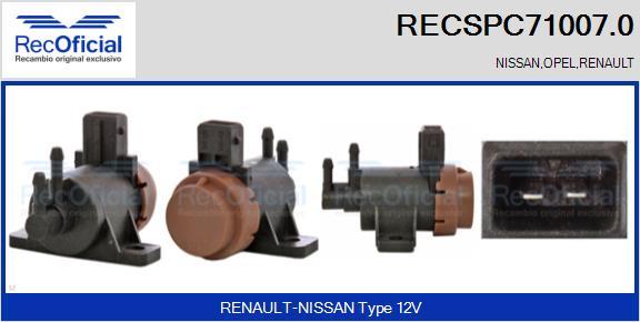 RECOFICIAL RECSPC71007.0 - Преобразувател на налягане, регулиране на изпускателната сис vvparts.bg