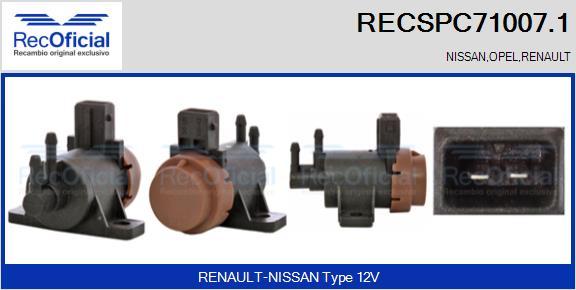 RECOFICIAL RECSPC71007.1 - Преобразувател на налягане, регулиране на изпускателната сис vvparts.bg