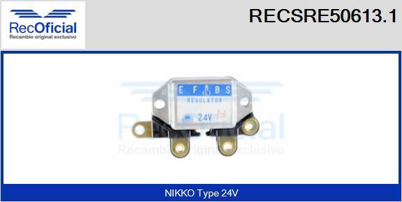 RECOFICIAL RECSRE50613.1 - Регулатор на генератор vvparts.bg