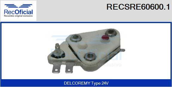 RECOFICIAL RECSRE60600.1 - Регулатор на генератор vvparts.bg