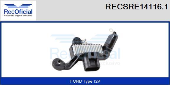 RECOFICIAL RECSRE14116.1 - Регулатор на генератор vvparts.bg