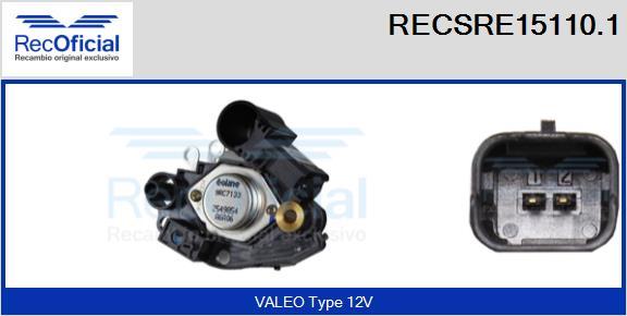 RECOFICIAL RECSRE15110.1 - Регулатор на генератор vvparts.bg