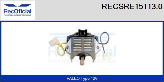 RECOFICIAL RECSRE15113.0 - Регулатор на генератор vvparts.bg