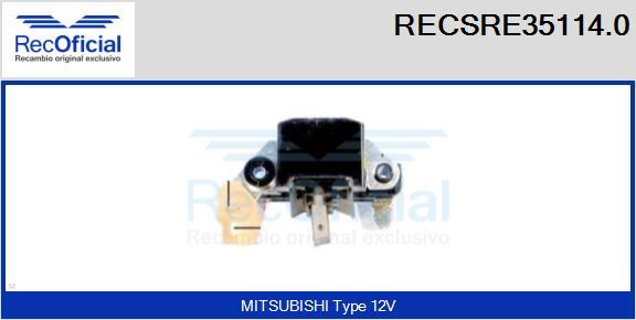 RECOFICIAL RECSRE35114.0 - Регулатор на генератор vvparts.bg