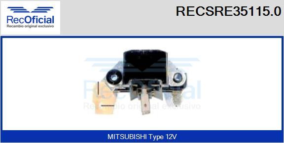 RECOFICIAL RECSRE35115.0 - Регулатор на генератор vvparts.bg