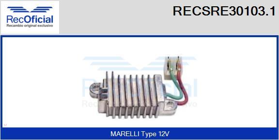 RECOFICIAL RECSRE30103.1 - Регулатор на генератор vvparts.bg