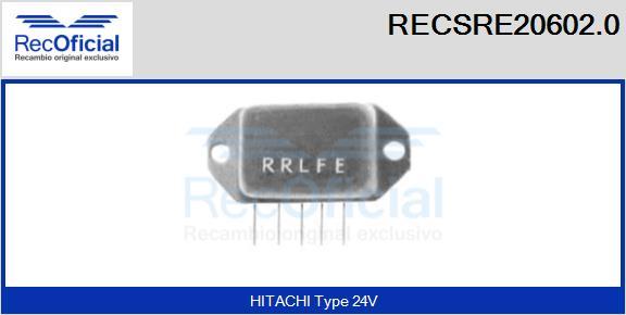 RECOFICIAL RECSRE20602.0 - Регулатор на генератор vvparts.bg