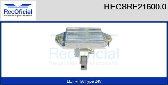 RECOFICIAL RECSRE21600.0 - Регулатор на генератор vvparts.bg