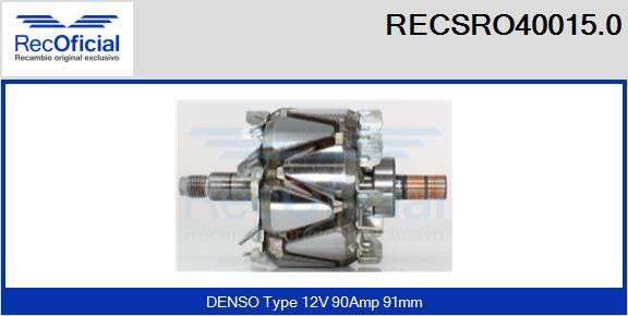 RECOFICIAL RECSRO40015.0 - Ротор, генератор vvparts.bg