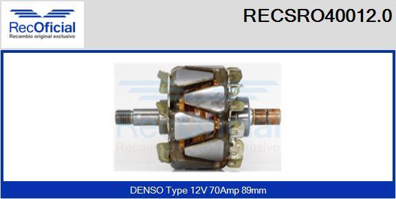 RECOFICIAL RECSRO40012.0 - Ротор, генератор vvparts.bg