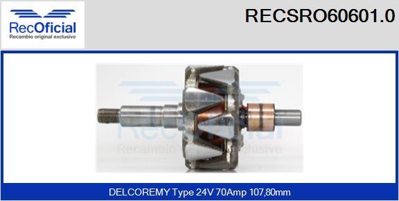 RECOFICIAL RECSRO60601.0 - Ротор, генератор vvparts.bg