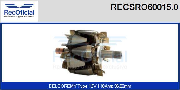 RECOFICIAL RECSRO60015.0 - Ротор, генератор vvparts.bg