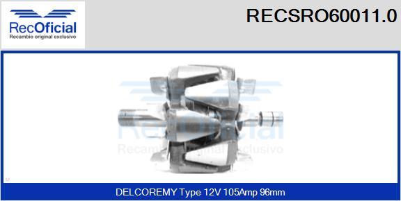 RECOFICIAL RECSRO60011.0 - Ротор, генератор vvparts.bg