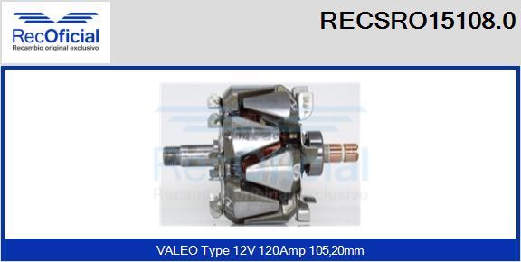 RECOFICIAL RECSRO15108.0 - Ротор, генератор vvparts.bg