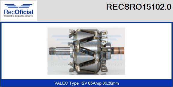 RECOFICIAL RECSRO15102.0 - Ротор, генератор vvparts.bg