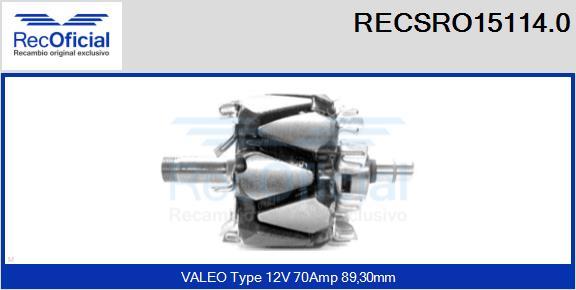 RECOFICIAL RECSRO15114.0 - Ротор, генератор vvparts.bg