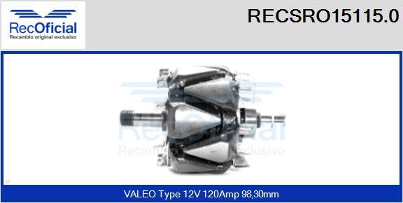 RECOFICIAL RECSRO15115.0 - Ротор, генератор vvparts.bg