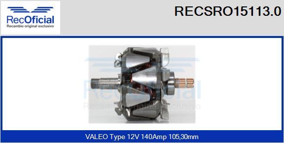 RECOFICIAL RECSRO15113.0 - Ротор, генератор vvparts.bg