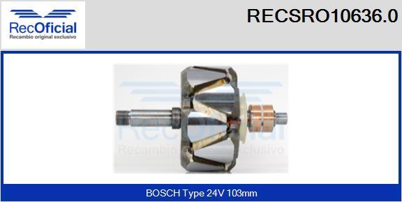 RECOFICIAL RECSRO10636.0 - Ротор, генератор vvparts.bg