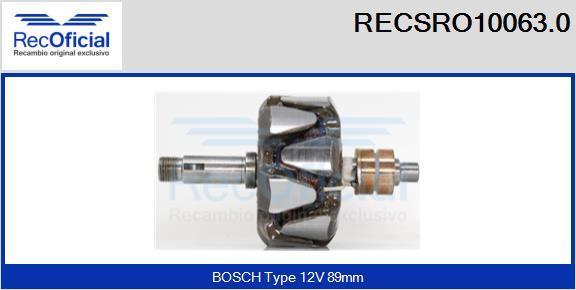 RECOFICIAL RECSRO10063.0 - Ротор, генератор vvparts.bg