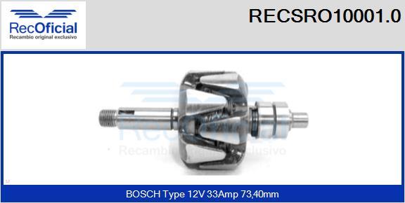 RECOFICIAL RECSRO10001.0 - Ротор, генератор vvparts.bg
