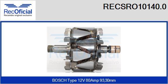 RECOFICIAL RECSRO10140.0 - Ротор, генератор vvparts.bg