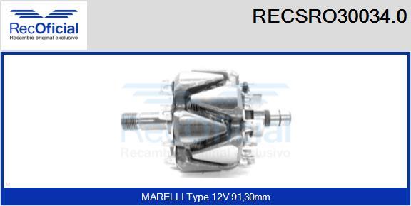 RECOFICIAL RECSRO30034.0 - Ротор, генератор vvparts.bg