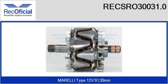 RECOFICIAL RECSRO30031.0 - Ротор, генератор vvparts.bg