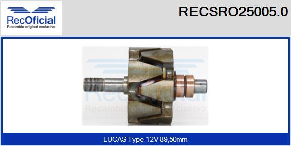 RECOFICIAL RECSRO25005.0 - Ротор, генератор vvparts.bg