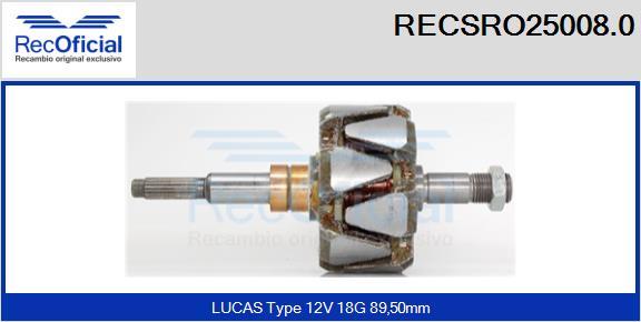 RECOFICIAL RECSRO25008.0 - Ротор, генератор vvparts.bg