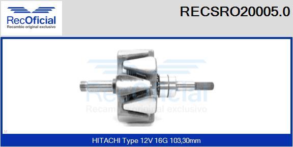 RECOFICIAL RECSRO20005.0 - Ротор, генератор vvparts.bg