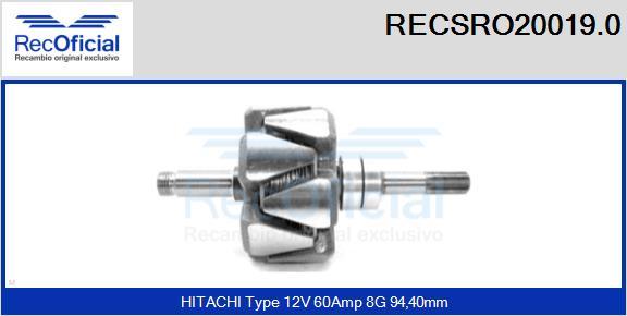 RECOFICIAL RECSRO20019.0 - Ротор, генератор vvparts.bg